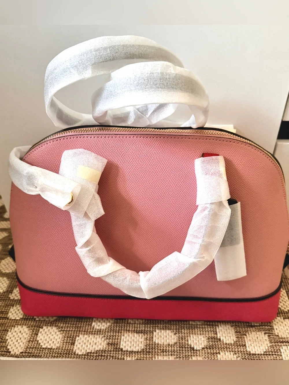 NWOT Coach Large Sierra Colorblock Crossbody Pink Dome Satchel Bag Gold F57502